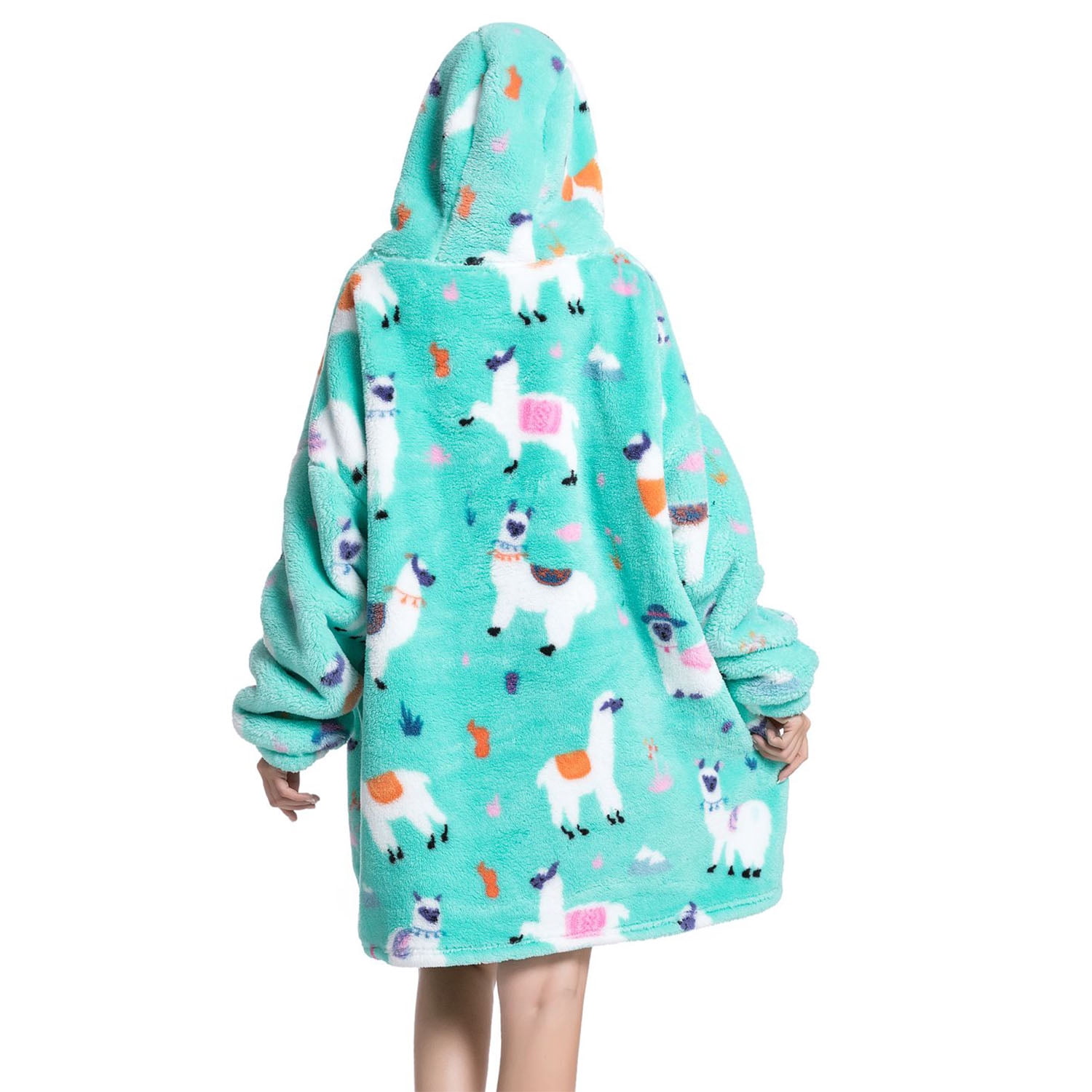 Msrlassn Hoodie Blanket for Women Adults Wearable Hooded Sweatshirt Pullover, Wearable Blanket Hoodie Super Soft Warm Cosy Sweatshirt with Big Pocket