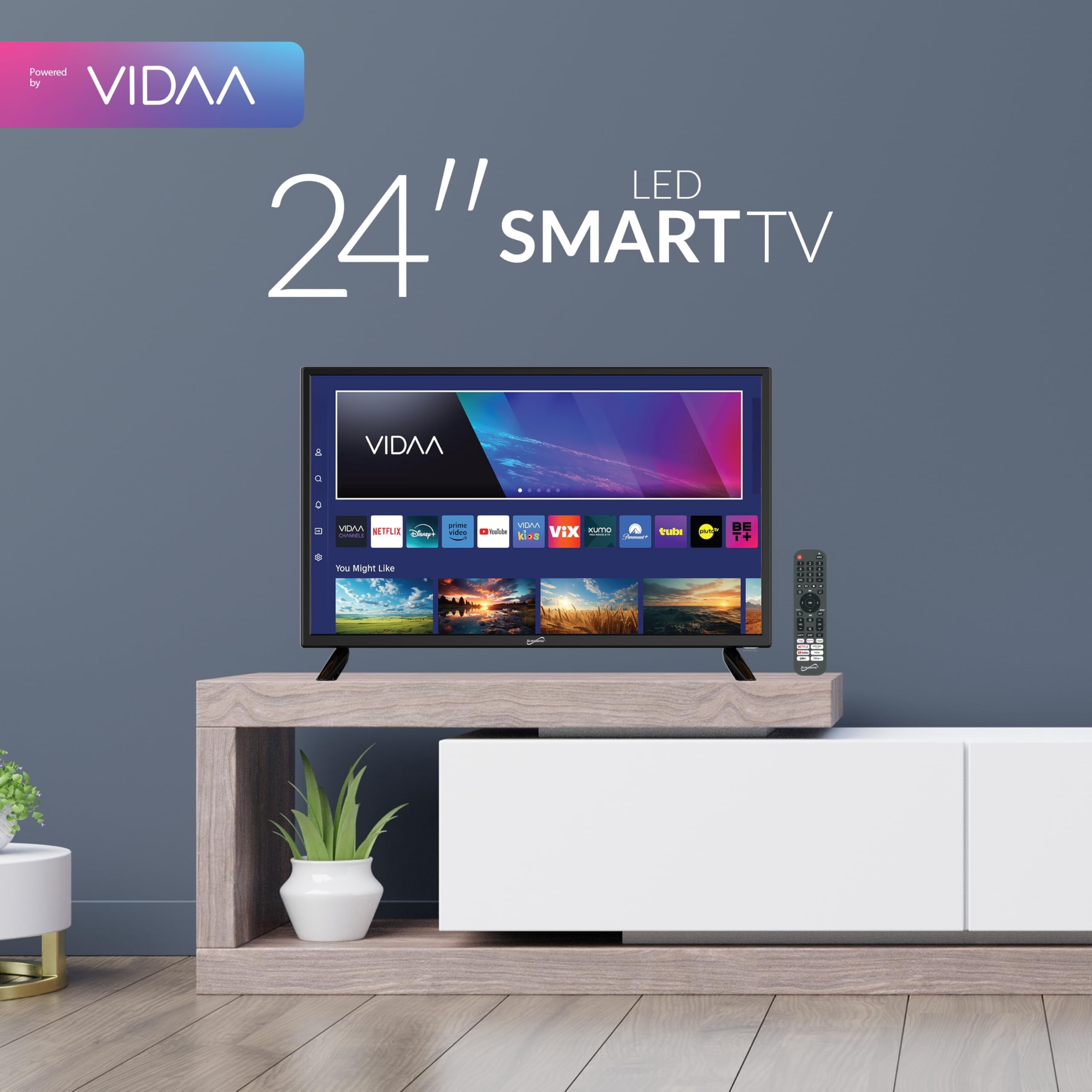 Supersonic Sc-2420vtv 24-in.-class 1080p Portable Led Smart Hdtv, Ac/dc Compatible, Sc-2420vtv