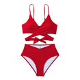 thumbnail image 3 of Sngxgn Women's Bikini Sets 2 Piece Swimsuit Scoop Neck Adjustable Straps Bathing Suit(Red,M), 3 of 7