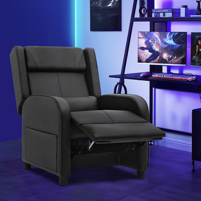 MoNiBloom Massage Gaming Recliner Chair, PU Leather Adjustable