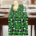 thumbnail image 3 of Table Runners 72 Inches Long Dress Scarves, St Patricks Day Farmhouse Kitchen Table Runner, Coffee Tablerunners, Spring Country Green Shamrock Plaid 14x72 Inch, 3 of 9