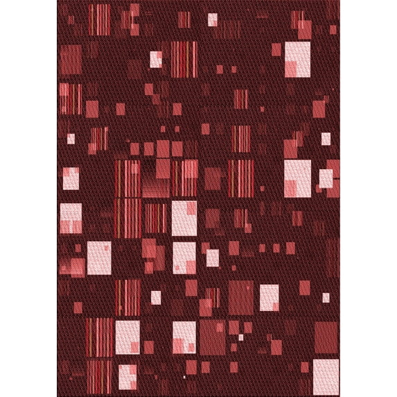 Ahgly Company Indoor Rectangle Patterned Chestnut Red Area Rugs, 2' x 3'