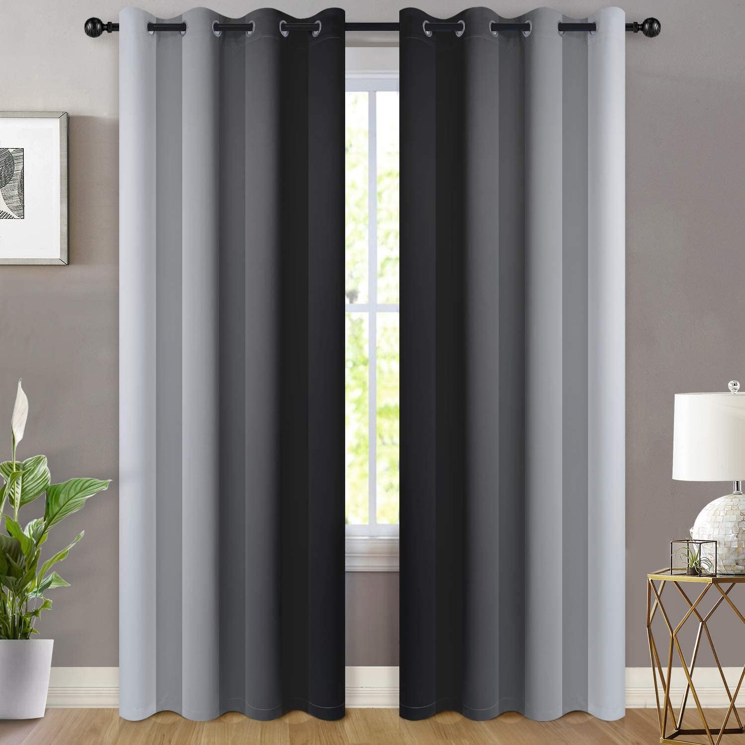  Muamar Velcro Blackout Curtains for Bedroom 2 Panels