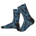 thumbnail image 2 of KLL Blue Leaves A Print Cool Socks Men's Women's Crew Socks Funny Crazy Novelty Stockings, 2 of 7