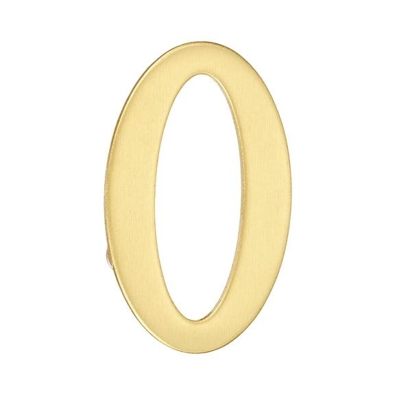 Uxcell House Numbers for Outside, 2.8 Inch Magnetic Brass Self Adhesive Mailbox Decor Number Stickers for Apartment Office Hotel Room Iron Door Signs(Number 0)