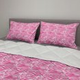 thumbnail image 2 of Zebra Print Comforter & Sham Bedding Set, Striped Zebra Animal Skin Pattern in Vivid Color Fun Art Print, 3 pcs Duvet Set Microfiber Filling Quilt, 5 Sizes, Pink Black, by Ambesonne, 2 of 4