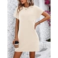 thumbnail image 5 of Summer Fashion Women's Long Dress Casual Contrast Color Twisted Short Sleeve Pocket Dress, 5 of 7