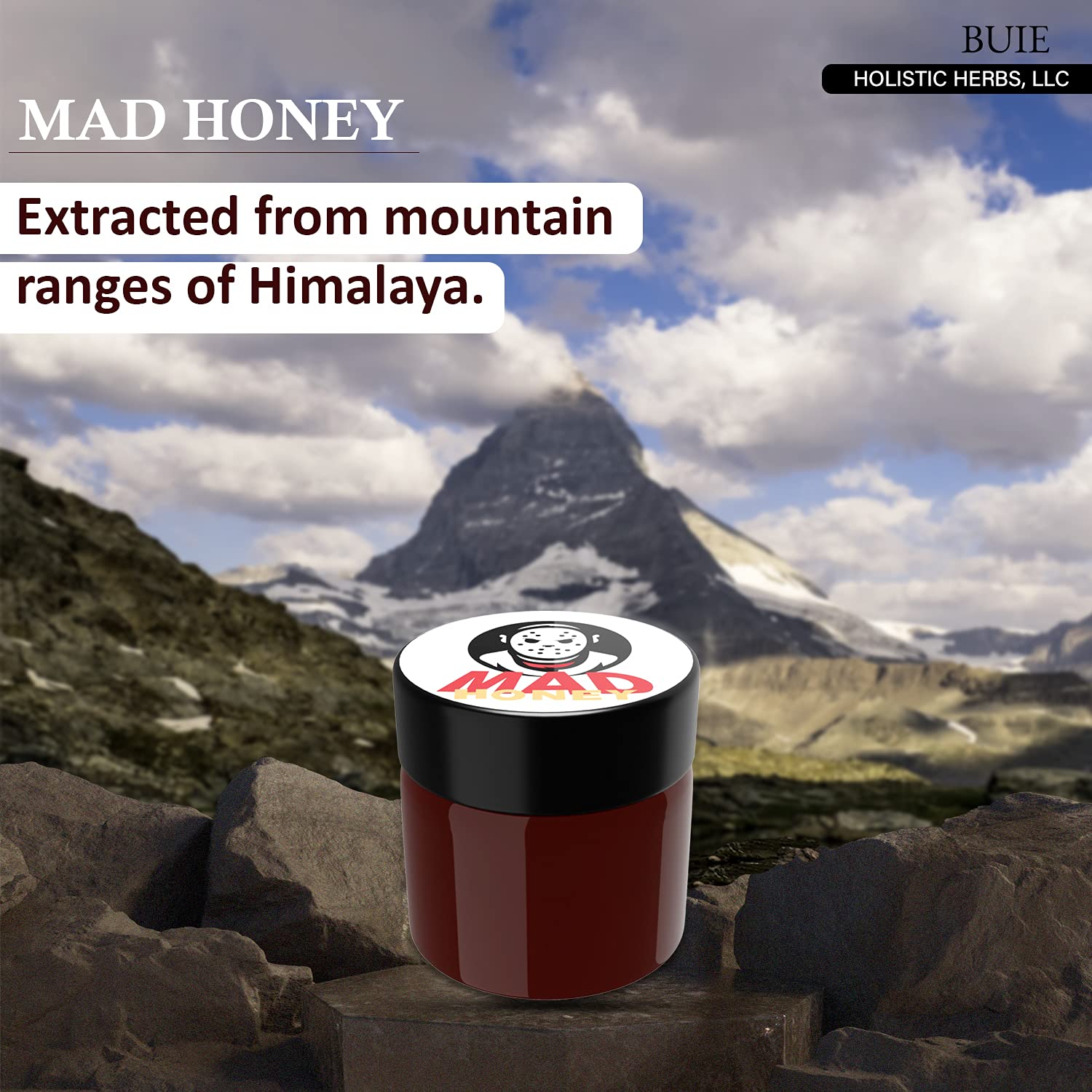 BUIE Mad Honey | Himalayan Honey | From Nectar of Rhododendron Plant | Medicinal Honey | 1 Teaspoon a day | 1.76 Oz. (50g)
