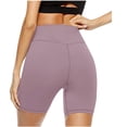 thumbnail image 5 of Abcnature Plus Size Shorts, Womens Athletic Shorts, Women Solid Color Running Shorts, Sport Elastic Waist Workout Shorts, Comfy Beach Shorts, Yoga Pants, Cycling Sport Shorts Purple XXL, 5 of 6