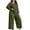Army Green, variant on Cmfcve Womens Plus Size 2 Piece Pajama Sets Long Sleeve Tops & Wide Leg Pants Fall Loungewear Set
