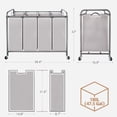 thumbnail image 3 of Clasificador de ropa STORAGE MANIAC, 4 secciones, 181 L, con ruedas, color gris, 3 of 8