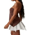 thumbnail image 2 of Women‘s Casual Basic Wrap Chest Tube Tops Irregular Hem Strapless Backless Tank Tops Bandeau Tops, 2 of 5