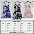 thumbnail image 2 of Douhoow Women's Pajama Dress Floral Sling Padded Sleepwear Summer V-Neck Backless Nightdress, 2 of 3