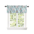 thumbnail image 2 of Kitchen Cafe Valance Curtain for Small Windows,Abstract Teal Green Grey Leaves Rod Pocket Short Valances Botanical Foliage on White Window Treatment Panel for Living Room/Bedroom/Bathroom,60x18in, 2 of 9