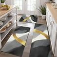 thumbnail image 2 of Gray and Gold Marble Wavy Lines Pattern Kitchen Rugs Sets Of 3,Kitchen Runner Rugs Non Skid Washable,Decorative Kitchen Floor Mats for Kitchen,Sink,Laundry,17"x30"+ 17"x47" + 17"x59", 2 of 6