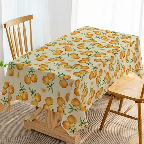 Orange Tablecloth Summer Tangerine Indoor Outdoor Little Cutie Birthday Party Table Cloth Kitchen Dining Room Table Cover Decoration