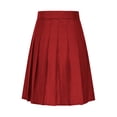 thumbnail image 5 of Womens Stretchy Pleated Midi Skirt Comfort High Waist Cheerleader School Uniform Skirt for Teen Girls, 5 of 6