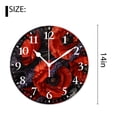 thumbnail image 2 of 14 Inch Wall Clock Battery Operated Silent Clock Decorative for Office, Kitchen, Outdoor, Living Room，Poppies Lavender Flower Red Purple Floral Poppy Elaborate, 2 of 4