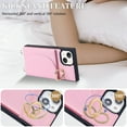 thumbnail image 3 of Jiahe Cover Case Design for iPhone 14 Pro Max, PU Leather Wallet Case With Adjustable Detachable Lanyard Crossbody Strap Ring Holder Kickstand Card Slot Shockproof Cover, Pink, 3 of 9