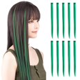 thumbnail image 1 of CLASSE 10 extensiones de cabello de colores con clip de 22 pulgadas, colores destacados para fiestas, resistentes al calor, rectas, largas, para mujeres, niños, niñas, perfecto para Halloween, Navidad, 1 of 5