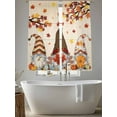thumbnail image 5 of Fall Sheer Curtains 63 Inch Length 2 Panels Set for Living Room/Bedroom, Orange Pumpkins Thanksgiving Gnomes Autumn Maple Leaf Curtain Sheers Drapes Rod Pocket Curtains Window Treatment 52''x63''x2, 5 of 7