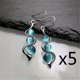 thumbnail image 4 of Sapphire Blue Plastic Drop Earrings - Perfect Anniversary Gift for Her - Silver Hoop Earrings, 4 of 4