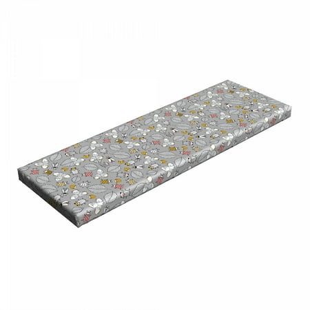 

Nature Bench Pad Autumn Forest Concept with Fallen Leaves and Raw Organic Hazelnuts HR Foam Cushion with Decorative Fabric Cover 45 x 15 x 2 Pale Grey and Multicolor by Ambesonne