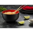 thumbnail image 4 of Ramen Bowl, Japanese Bowls, Noodle Bowls, Large Soup Bowl, Ceramic, Large Capacity, For Ramen, Pho, Udon, Soba, Microwave and Dishwasher Safe, 34 oz, Set of 4 (Black/Red), 4 of 7