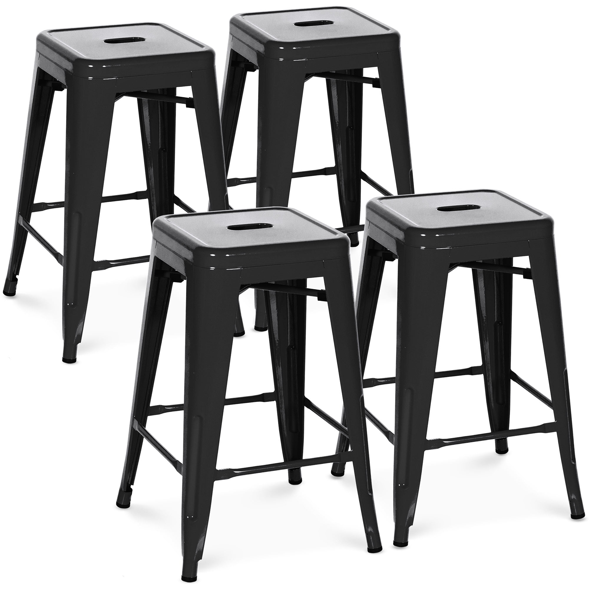 Best Choice Products 24in Set of 4 Indoor Outdoor Stackable Backless