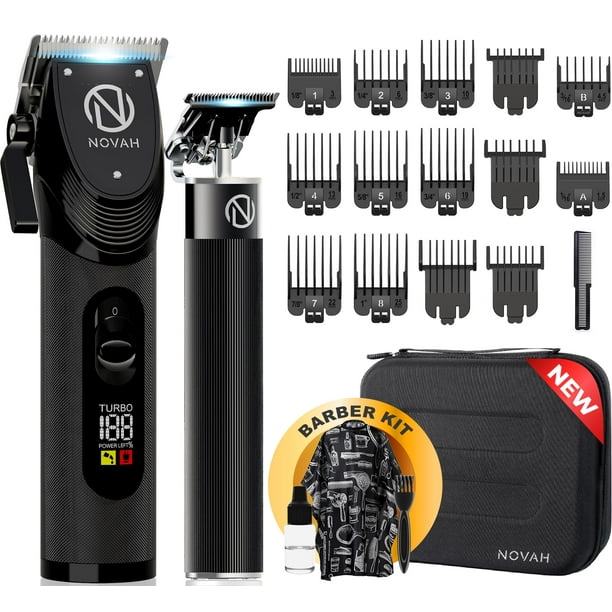 Novah Cortapelos profesionales para hombres, cortapelos y recortadora de peluquero profesional, cortapelos inalámbricos para hombre, kit de corte de pelo que se desvanece, máquinas de corte de pelo el