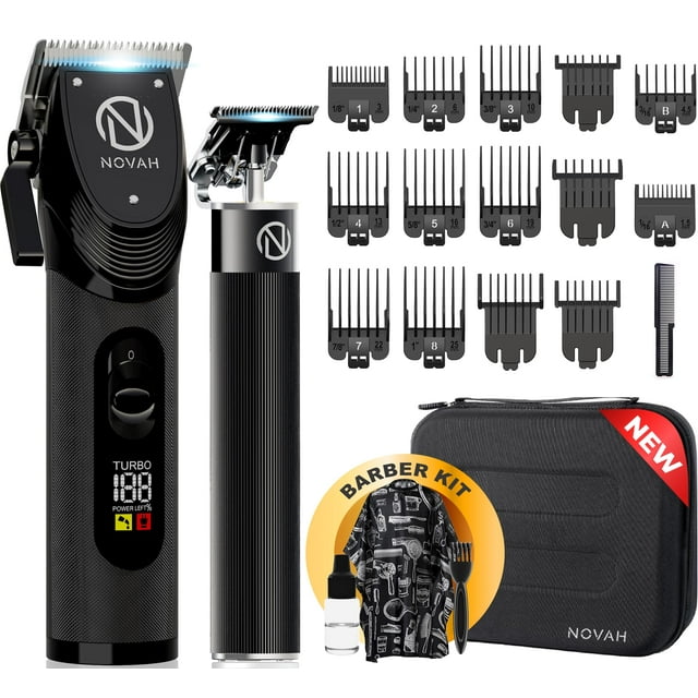 Novah Cortapelos profesionales para hombres, cortapelos y recortadora de peluquero profesional, cortapelos inalámbricos para hombre, kit de corte de pelo que se desvanece, máquinas de corte de pelo el