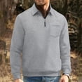 thumbnail image 3 of pstuiky camisas de manga larga para hombre, Camisa con capucha y cuello con media cremallera para hombre, color liso, Return to the Ancients, bolsillos voluminosos xxxl, 3 of 3