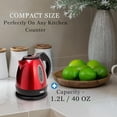 thumbnail image 2 of Moss & Stone 1500W 1.2L Electric Kettle, Red with Automatic Shut-Off, 2 of 7