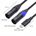 thumbnail image 2 of Cable de Audio Tipo C A Doble Salida XLR Macho, con Chipset Integrado y Blindaje para Altavoces., 2 of 6