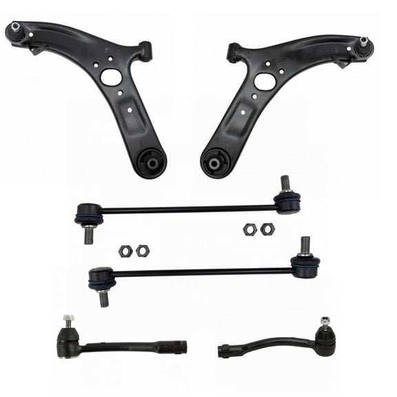 6 Piece Steering & Suspension Kit Outer Tie Rods Control Arms Sway Bar End Links PSA69509 Fits select: 2012-2017 HYUNDAI ACCENT