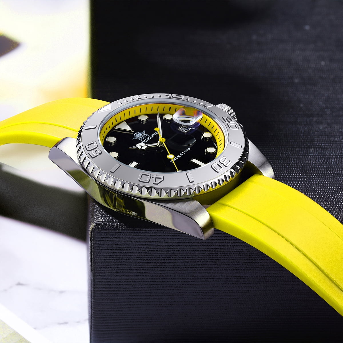 ADDIESDIVE Men's Dive Watch - 200M Water Resistant, Japanese Quartz Movement, Ceramic Bezel & Super Luminous Quartz Watches for Men