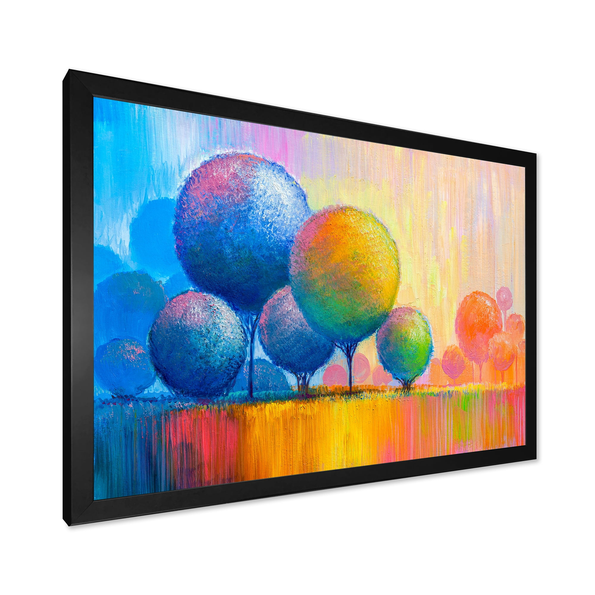 Designart 'Ornamental Colourful Trees VII' Modern Framed Art Print
