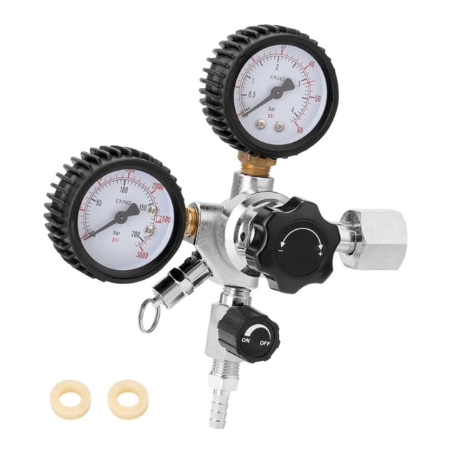 Valve de Décharge de Pression de Bière à Double Manomètre Régulateur de Fût de Sécurité 0-3000 PSI Réservoirs Manomètre, Installation Facile