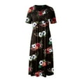 thumbnail image 5 of Ruyang Women Short Sleeve Maxi Dress Wrap V Neck Casual Long Dresses Spring Summer Flowy Beach Sun Dress With Pockets V Neck Wrap Dress for Women, 5 of 5
