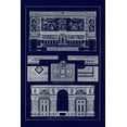 thumbnail image 2 of Buhlmann, J. 23x32 Black Ornate Wood Framed with Double Matting Museum Art Print Titled - Decoration of Large Halls (Blueprint), 2 of 4