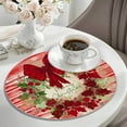 thumbnail image 5 of Darzheoy Christmas Wreath Placemat 8 Inch Round Non-Slip for Dining Table Restaurant Holiday Party Decor Red, 5 of 7