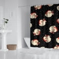 thumbnail image 2 of Black Christmas Santa Pattern Shower Curtain 72"x84" ,Bathroom Decorative Shower Curtains Set with 12 Hooks,Modern Waterproof Washable Shower Curtain, 2 of 6