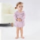 thumbnail image 2 of Niña Bebé Vestido de Manga Larga Estilo de Otoño E Invierno Sudadera Del Niño con Botón Delantero Y Cuello Redondo, Lindo Pantalones Cortos Sólidos Romper para Niños Y Niñas, Suave Bebé Manga Larga R, 2 of 6