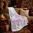 thumbnail image 3 of Enchanted Pearl Clam Seahorse Ocean, Peaceful Coastal Landscape Scene, Warm Flannel Blanket for Beach House and Living Room, Beach Lovers Thanksgiving Gift, Coastal Home Decor, 3 of 9