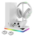thumbnail image 1 of Support de Refroidissement RVB Tout-en-un pour Xbox Series S (XSS) - Station de Recharge Double pour Manettes, Support pour Écouteurs et Support de Disques pour 12 Jeux, Accessoire de Jeu à DEL Coloré pour une Configuration Organisée, 1 of 6