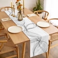 thumbnail image 3 of Modern White Table Runner - 36 Inch Long, Kitchen Dining Table Runner Dresser Scarves, Minimalist Abstract Ribbon A Sketch Rt Farmhouse Decor for Coffee Tables Wedding Party Banquet, 3 of 8