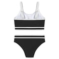 thumbnail image 4 of Usaibhir Girls Swimsuit Two Piece High Waist Athletic Piping Girls Bathing Suit Cute Fashion Classic Bikinis Set Kids Swim Suits 9-15T, 4 of 8
