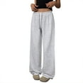 thumbnail image 2 of Cargo Sweatpants for Women Cargo Pants Women High Waist Womens Wide Leg Pants Capri Pants for Women Plus Size Women Pants Casual Work Camo Cargo Pants for Women Light Gray M, 2 of 7