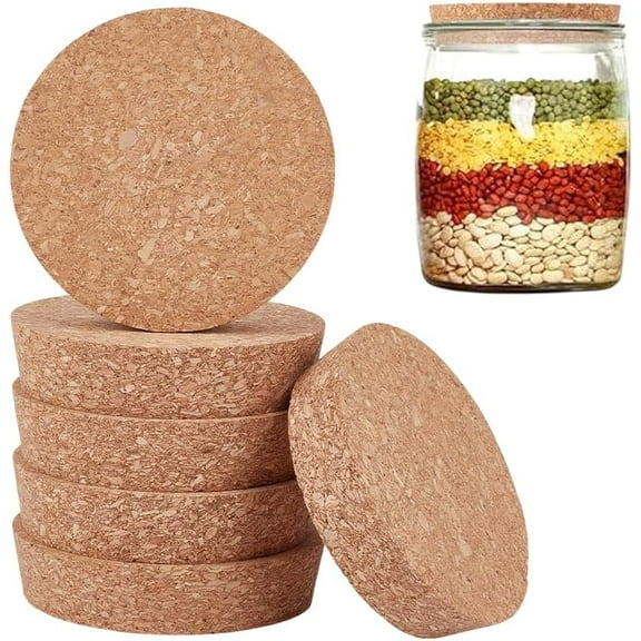 6Pcs Large Cork Stoppers 3.4~3.6 Inch Wood Bottle Lids Tapered Cork Plugs Wooden Canning Jar Lids Wood Tapered Plugs Wine Bottle Stoppers Wooden Jar Plug for Kitchen Wedding Favor Canning