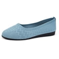 thumbnail image 2 of Women's Lightweight Ballet Flat Shoes Wedge Solid Color Slip On Low Top Dress Shoes Breathable Knit Barefoot Shoes Blue Size 9, 2 of 6